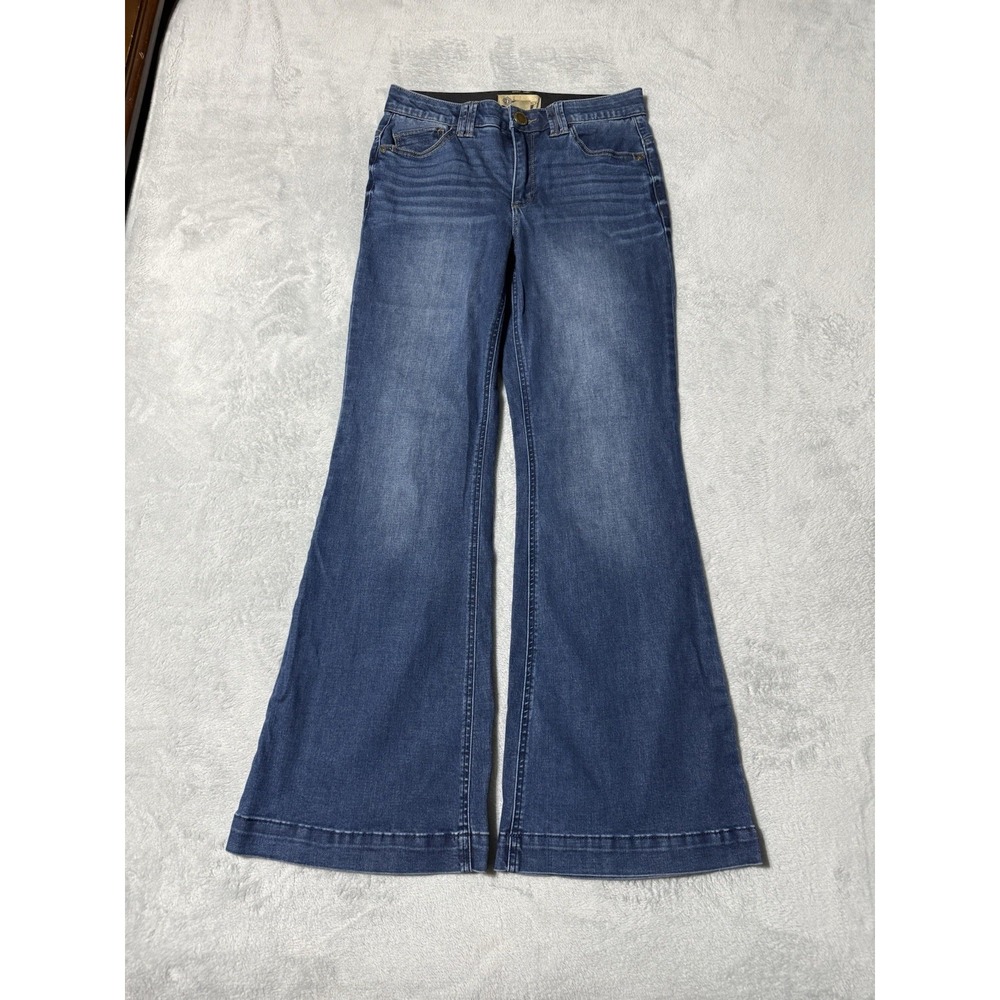 Democracy Jeans Womens 8 Denim Blue Flare Trouser Medium Wash 29x30.5